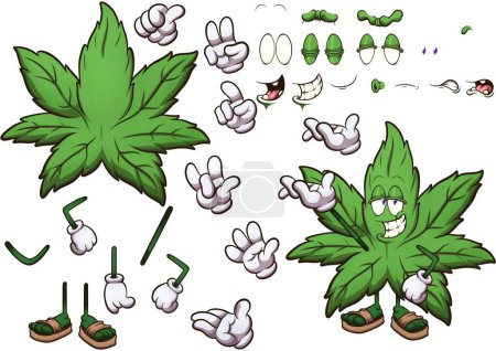 Photo for Weed Character Build Set. Clip art illustration with simple gradients. - Royalty Free Image