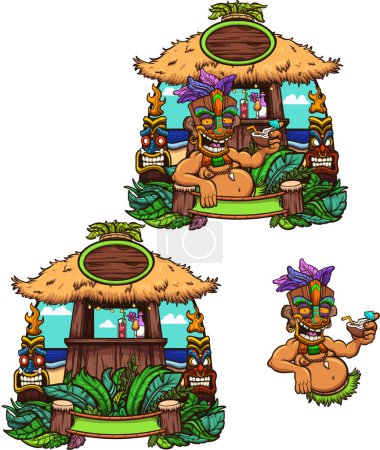 Illustration for Tiki Bar. Vector clip art illustration with simple gradients. - Royalty Free Image