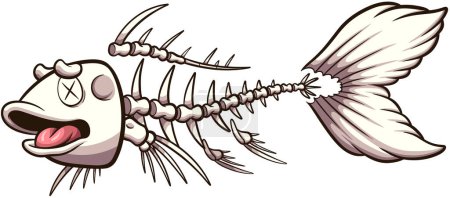 Koi Karp Fish Skeleton. Vector illustration with simple gradients.