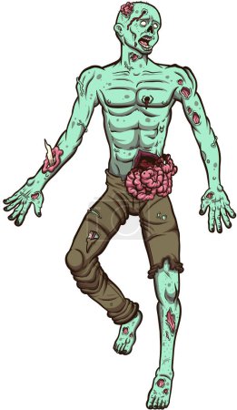 Ilustración de Zombie acostado en el suelo. Ilustración vectorial con gradientes simples. - Imagen libre de derechos