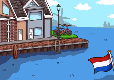 Illustration for Holland Background. Vector illustration with simple gradients. - Royalty Free Image