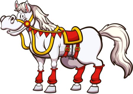 Illustration for Cartoon Saint Nicholas Horse. Vector illustration with simple gradients. - Royalty Free Image