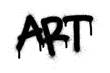 mot d'art graffiti et symbole pulvérisé en noir