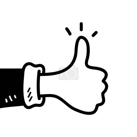 Illustration for Thumbs up doodle. Hand drawn. Doodle vector illustration - Royalty Free Image