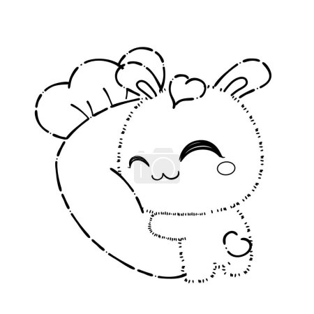 Illustration for Bunny, Rabbit Coloring Page - Royalty Free Image