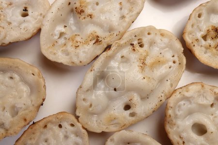 Fluffy ground rice powder pancake Bengali chitoi Dhaka  Chikui  Sora pitha on white background 