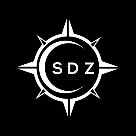 Illustration for SDZ abstract technology circle setting logo design on black background. SDZ creative initials letter logo concept. - Royalty Free Image