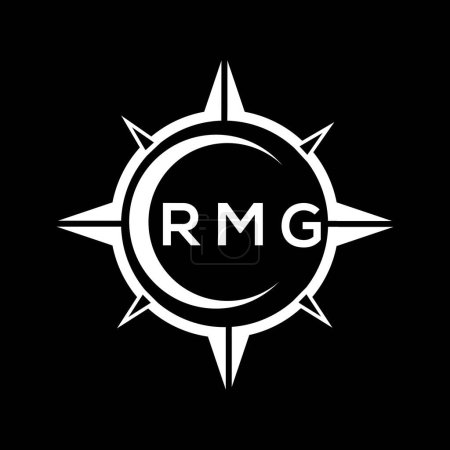 Téléchargez les illustrations : RMG technologie abstraite cercle réglage logo design sur fond noir. RMG initiales créatives lettre logo concept. - en licence libre de droit