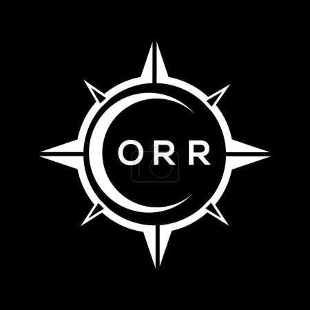 Ilustración de ORR tecnología abstracta círculo ajuste logo diseño sobre fondo negro. ORR iniciales creativas letra logo. - Imagen libre de derechos