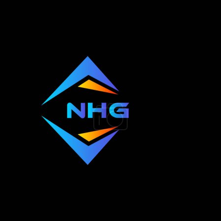 Ilustración de Diseño de logotipo de tecnología abstracta NHG sobre fondo negro. NHG iniciales creativas letra logo concepto. - Imagen libre de derechos