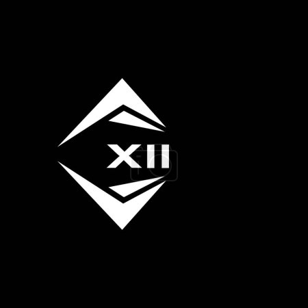 Ilustración de XII diseño de logotipo de tecnología abstracta sobre fondo negro. XII iniciales creativas letra logo concepto. - Imagen libre de derechos