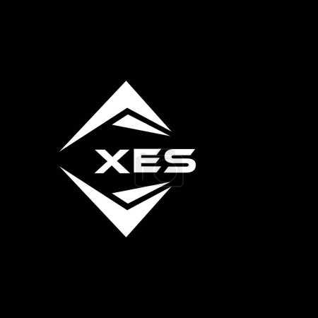 Téléchargez les illustrations : Conception de logo de technologie abstraite XES sur fond noir. XES initiales créatives lettre logo concept. - en licence libre de droit