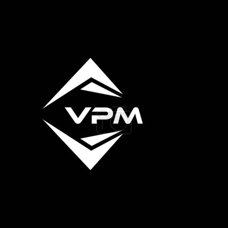 Téléchargez les illustrations : VPM technologie abstraite logo design sur fond noir. VPM initiales créatives lettre logo concept. - en licence libre de droit