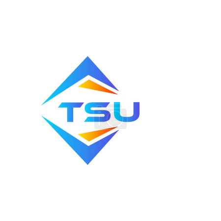 Téléchargez les illustrations : TSU technologie abstraite logo design sur fond blanc. TSU initiales créatives lettre logo concept. - en licence libre de droit