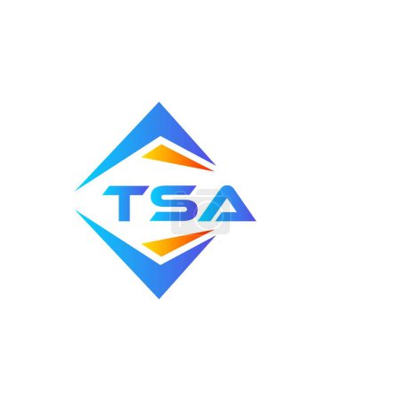Ilustración de Diseño de logotipo de tecnología abstracta TSA sobre fondo blanco. TSA iniciales creativas letra logo concepto. - Imagen libre de derechos