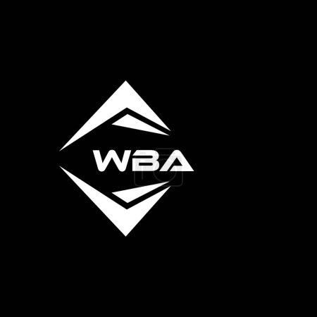 Illustration for WBA abstract technology logo design on Black background. WBA creative initials letter logo concept. - Royalty Free Image