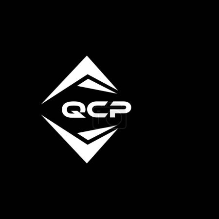 Illustration for QCP abstract technology logo design on Black background. QCP creative initials letter logo concept. - Royalty Free Image