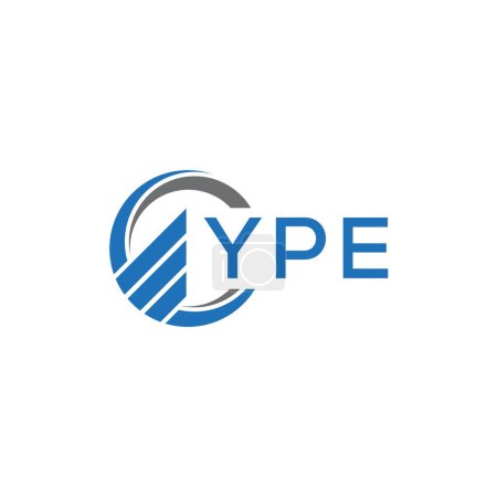 Illustration for YPE Flat accounting logo design on white background. YPE creative initials Growth graph letter logo concept. YPE business finance logo design. - Royalty Free Image