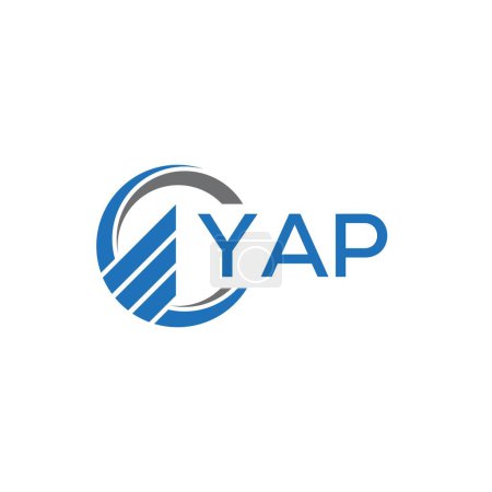 Ilustración de YAP Diseño de logotipo de contabilidad plana sobre fondo blanco. YAP iniciales creativas Crecimiento gráfico letra logo concepto. YAP diseño de logotipo de finanzas de negocios. - Imagen libre de derechos