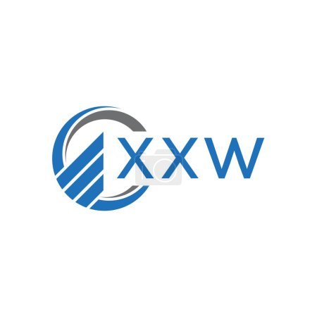 Illustration for XXW Flat accounting logo design on white background. XXW creative initials Growth graph letter logo concept. XXW business finance logo design. - Royalty Free Image