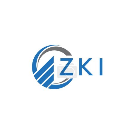 Ilustración de ZKI Diseño de logotipo de contabilidad plana sobre fondo blanco. ZKI iniciales creativas Crecimiento gráfico letra logo concepto. Diseño del logo de ZKI business finance. - Imagen libre de derechos
