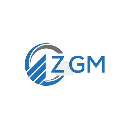 Illustration for ZGM Flat accounting logo design on white background. ZGM creative initials Growth graph letter logo concept. ZGM business finance logo design.ZGM Flat accounting logo design on white background. ZGM creative initials Growth graph letter logo concept. - Royalty Free Image