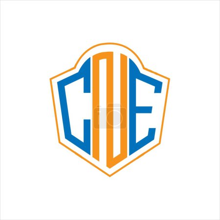 Téléchargez les illustrations : CNE abstract monogram shield logo design on white background. CNE creative initials letter logo. - en licence libre de droit