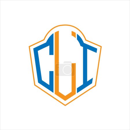 Ilustración de CLI abstract monogram shield logo design on white background. CLI creative initials letter logo. - Imagen libre de derechos