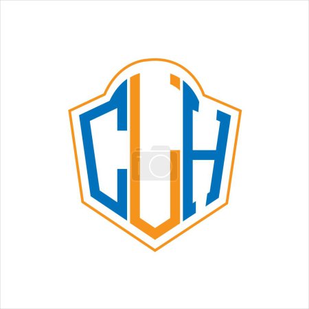 Téléchargez les illustrations : CLH abstract monogram shield logo design on white background. CLH creative initials letter logo. - en licence libre de droit