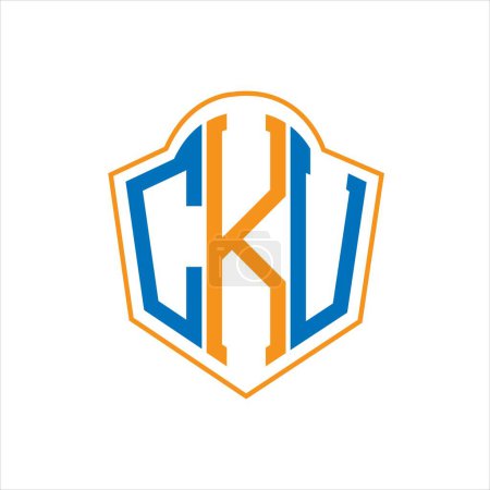 Téléchargez les illustrations : CKV abstract monogram shield logo design on white background. CKV creative initials letter logo. - en licence libre de droit