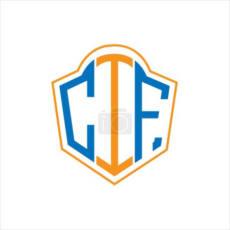 Téléchargez les illustrations : CIF abstract monogram shield logo design on white background. CIF creative initials letter logo. - en licence libre de droit