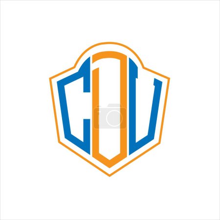 Ilustración de CDU abstract monogram shield logo design on white background. CDU creative initials letter logo. - Imagen libre de derechos
