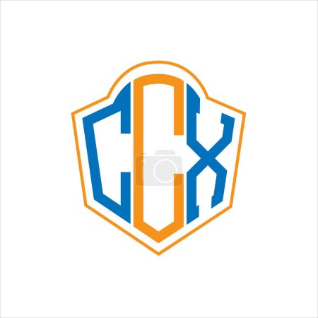 Illustration for CCX abstract monogram shield logo design on white background. CCX creative initials letter logo. - Royalty Free Image