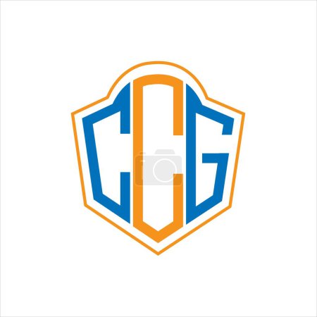 Ilustración de CCG abstract monogram shield logo design on white background. CCG creative initials letter logo. - Imagen libre de derechos