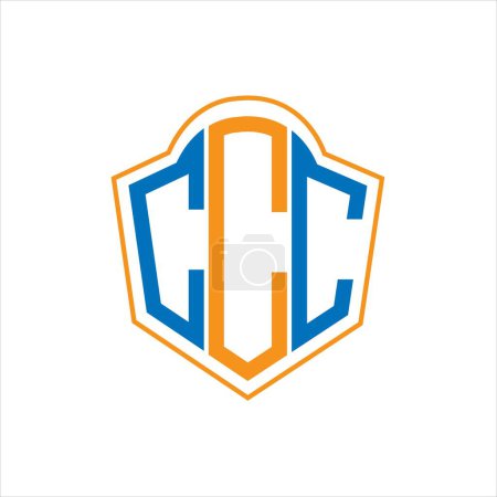 Ilustración de CCC abstract monogram shield logo design on white background. CCC creative initials letter logo. - Imagen libre de derechos