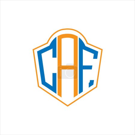 Téléchargez les illustrations : CAF abstract monogram shield logo design on white background. CAF creative initials letter logo. - en licence libre de droit