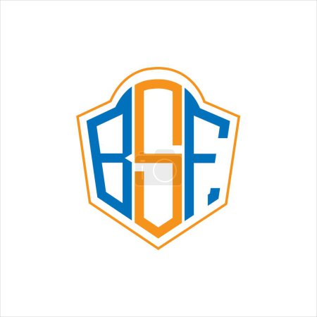 Téléchargez les illustrations : BSF abstract monogram shield logo design on white background. BSF creative initials letter logo. - en licence libre de droit