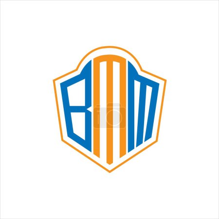 Illustration for BMM abstract monogram shield logo design on white background. BMM creative initials letter logo. - Royalty Free Image