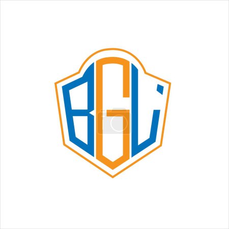 Illustration for BGL abstract monogram shield logo design on white background. BGL creative initials letter logo. - Royalty Free Image