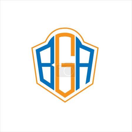 Illustration for BGA abstract monogram shield logo design on white background. BGA creative initials letter logo. - Royalty Free Image