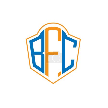 Illustration for BFC abstract monogram shield logo design on white background. BFC creative initials letter logo. - Royalty Free Image