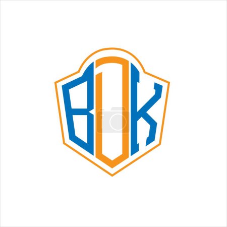 Téléchargez les illustrations : BDK abstract monogram shield logo design on white background. BDK creative initials letter logo. - en licence libre de droit