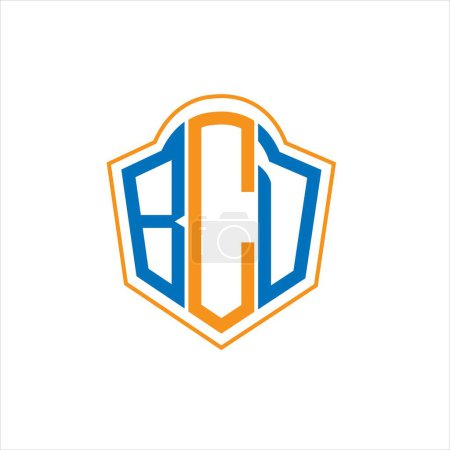 Ilustración de BCD abstract monogram shield logo design on white background. BCD creative initials letter logo. - Imagen libre de derechos