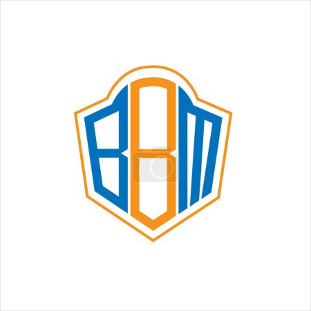 Ilustración de BBM abstract monogram shield logo design on white background. BBM creative initials letter logo. - Imagen libre de derechos