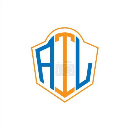 ATL abstract monogram shield logo design on white background. ATL creative initials letter logo.	