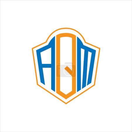 Ilustración de AQM abstract monogram shield logo design on white background. AQM creative initials letter logo. - Imagen libre de derechos