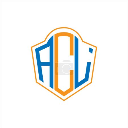 Illustration for ACL abstract monogram shield logo design on white background. ACL creative initials letter logo. - Royalty Free Image