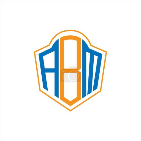 Illustration for ABM abstract monogram shield logo design on white background. ABM creative initials letter logo. - Royalty Free Image