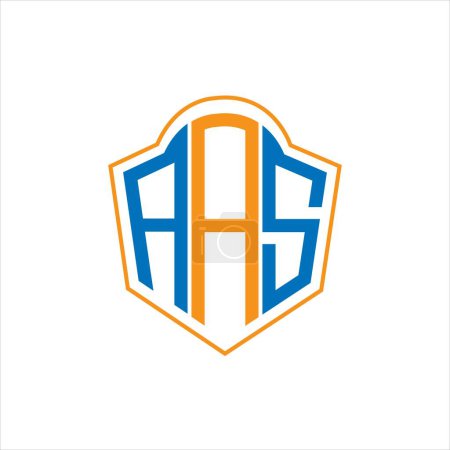 Ilustración de AAS abstract monogram shield logo design on white background. AAS creative initials letter logo. - Imagen libre de derechos