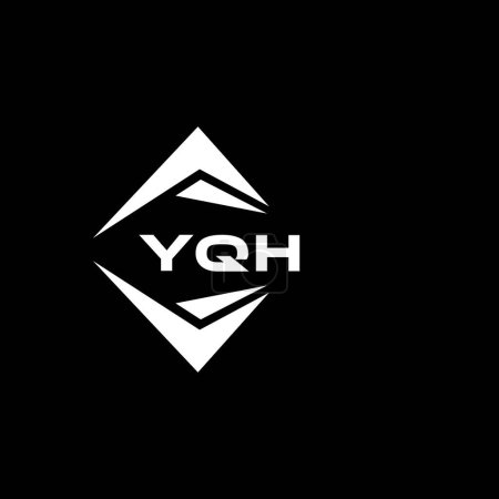 Téléchargez les illustrations : YQH abstract monogram shield logo design on black background. YQH creative initials letter logo. - en licence libre de droit